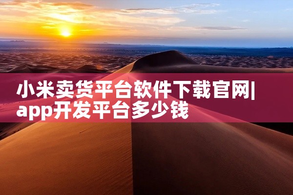 小米卖货平台软件下载官网