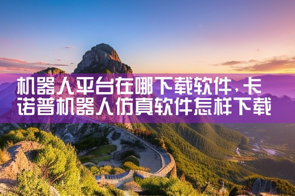 机器人平台在哪下载软件
