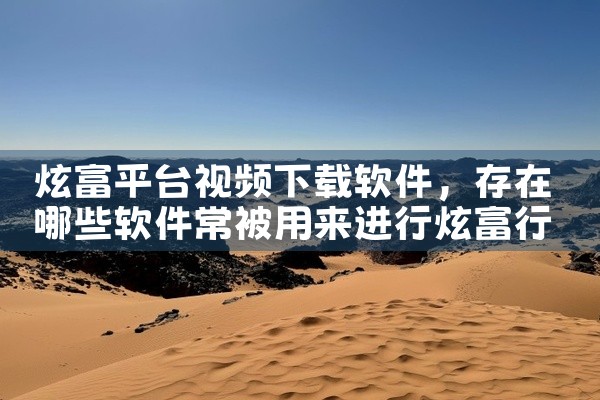 炫富平台视频下载软件